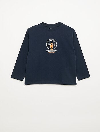 T-shirt de manga comprida com patches à frente e nas costas