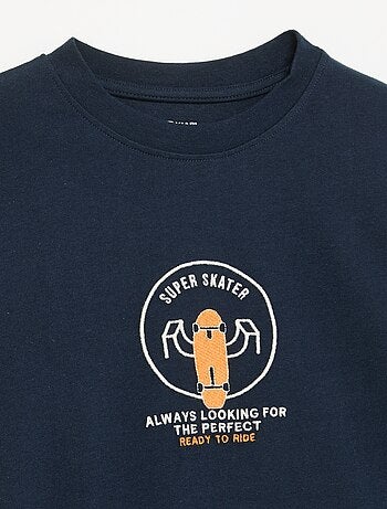 T-shirt de manga comprida com patches à frente e nas costas
