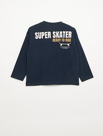 T-shirt de manga comprida com patches à frente e nas costas