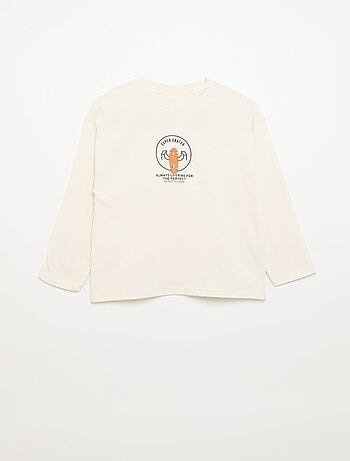 T-shirt de manga comprida com patches à frente e nas costas