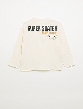 T-shirt de manga comprida com patches à frente e nas costas