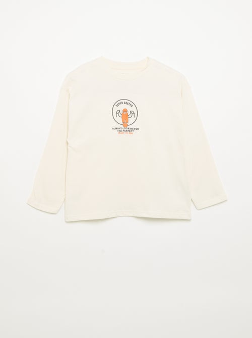 T-shirt de manga comprida com patches à frente e nas costas - Kiabi T-shirt de manga comprida com patches à frente e nas costas - Kiabi