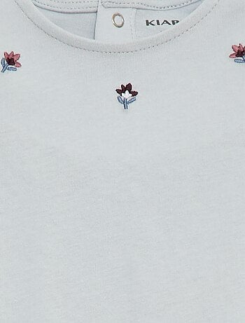 T-shirt de manga comprida com punhos com folhos