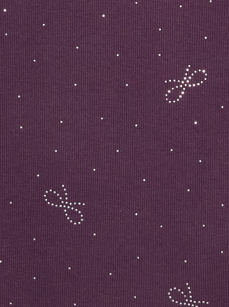 T-shirt de manga comprida com strass Violeta - Kiabi