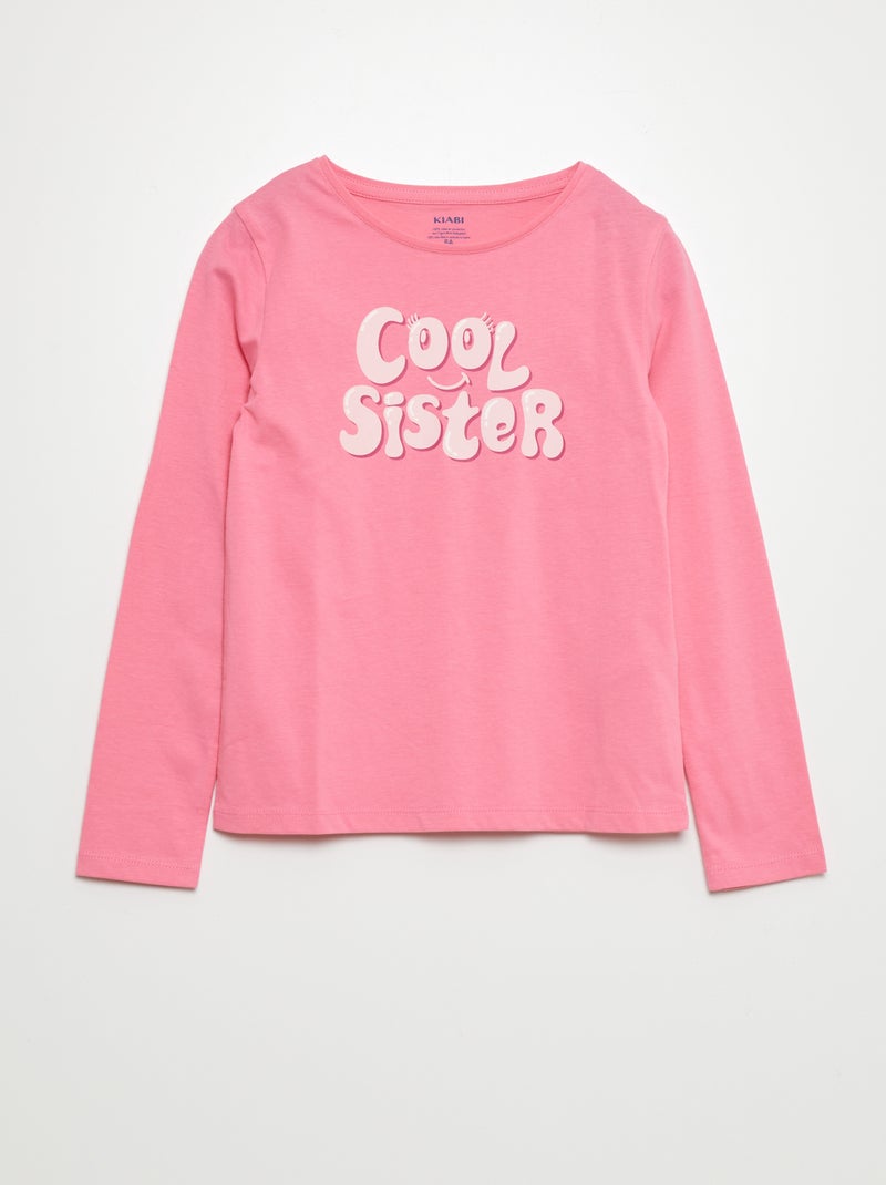 T-shirt de manga comprida 'cool sister' ROSA - Kiabi