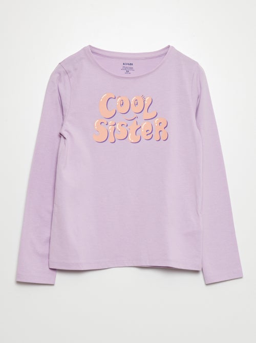 T-shirt de manga comprida 'cool sister' - Kiabi