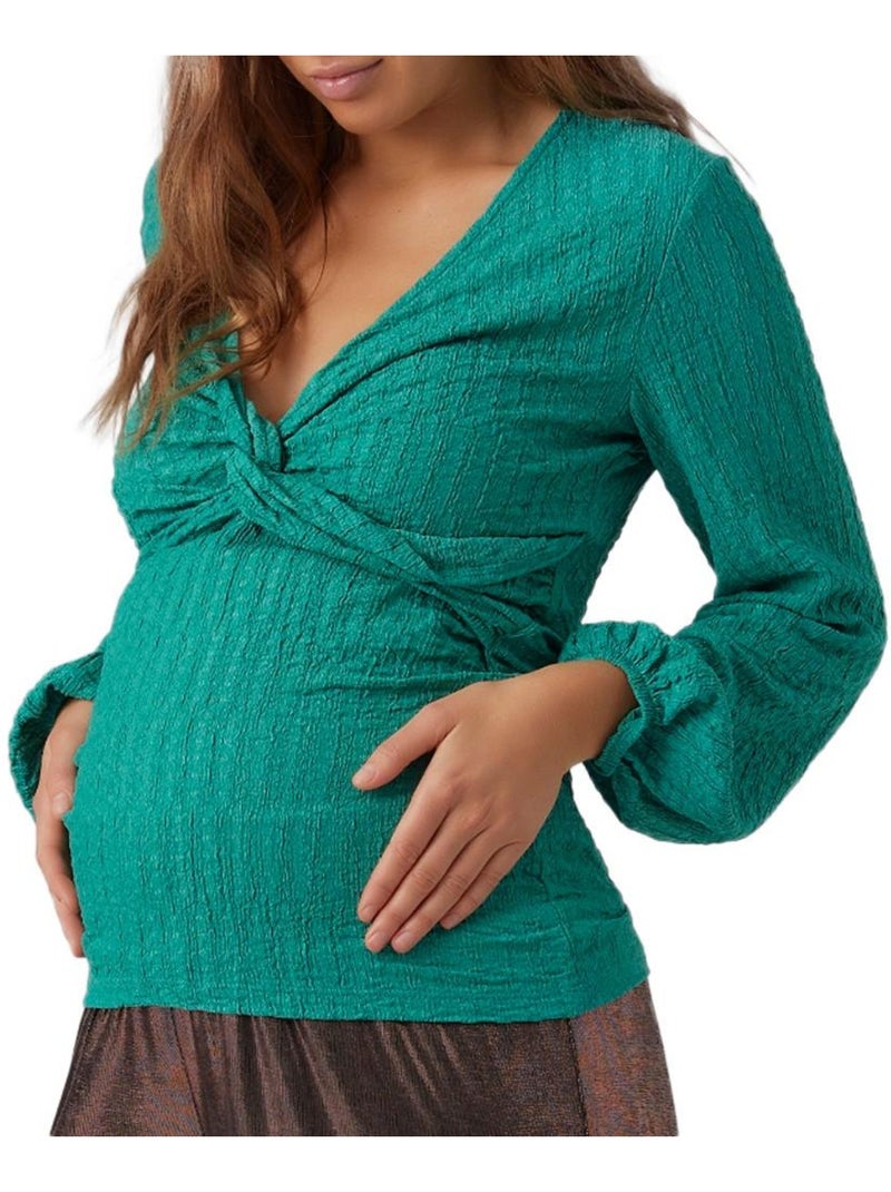T-shirt de Manga Comprida de Gravidez Verde para Mulher Mamalicious Alhambra Verde - Kiabi