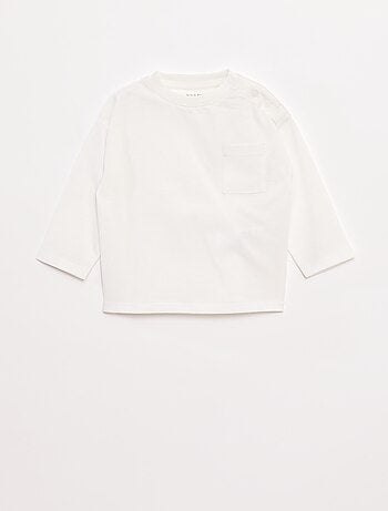 T-shirt de mangas compridas com bolso no peito