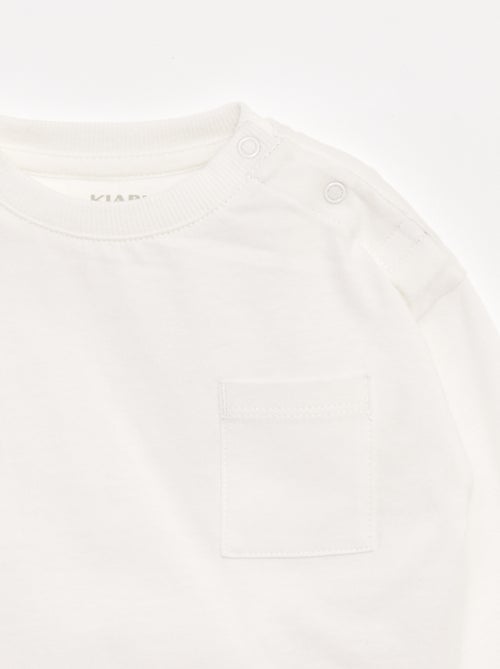 T-shirt de manga comprida e bolso no peito - Kiabi