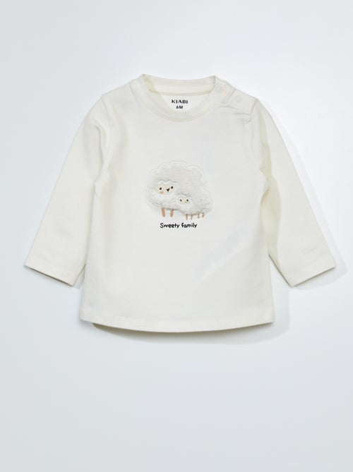 T-shirt de manga comprida em jersey - Kiabi