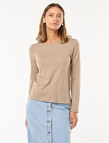 T-shirt de manga comprida em jersey