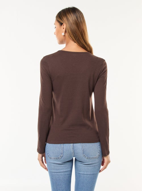 T-shirt de manga comprida em jersey - Kiabi