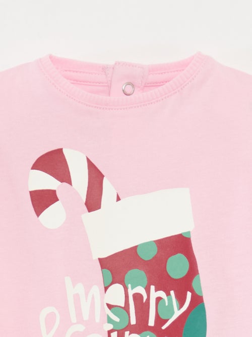 T-shirt de manga comprida em jersey de algodão - Kiabi