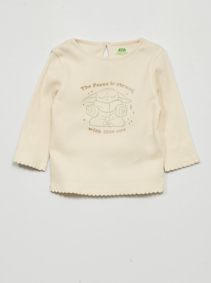 T-shirt de manga comprida em jersey 'Star Wars' BRANCO - Kiabi
