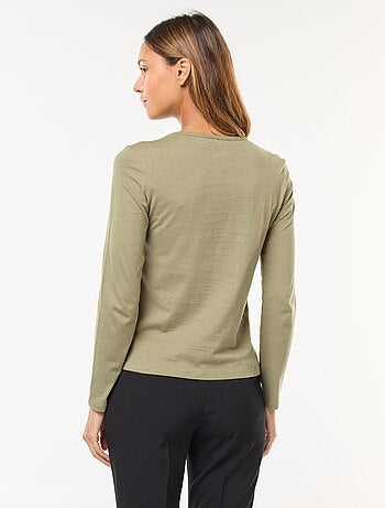 T-shirt de manga comprida em jersey