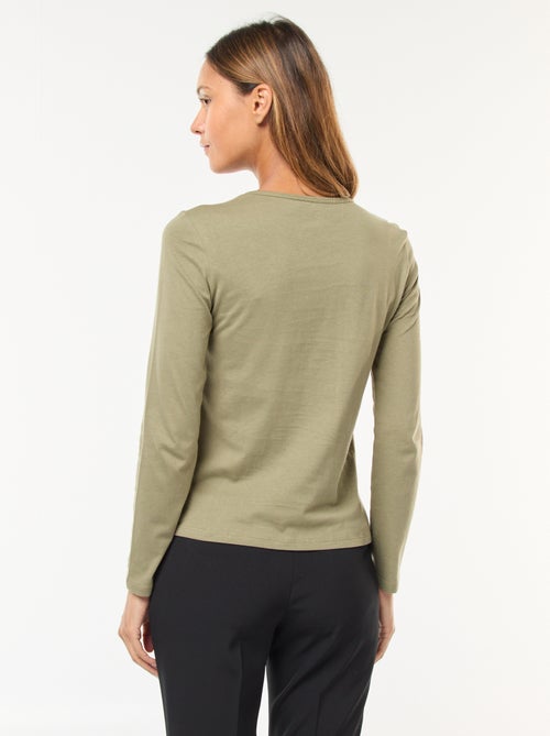 T-shirt de manga comprida em jersey - Kiabi