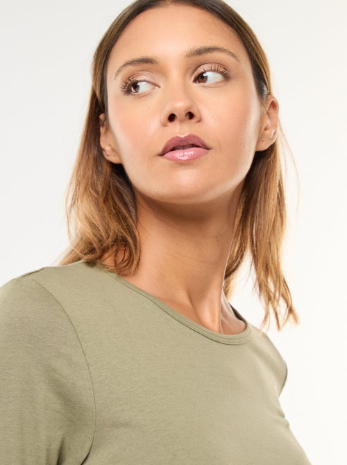 T-shirt de manga comprida em jersey - Kiabi