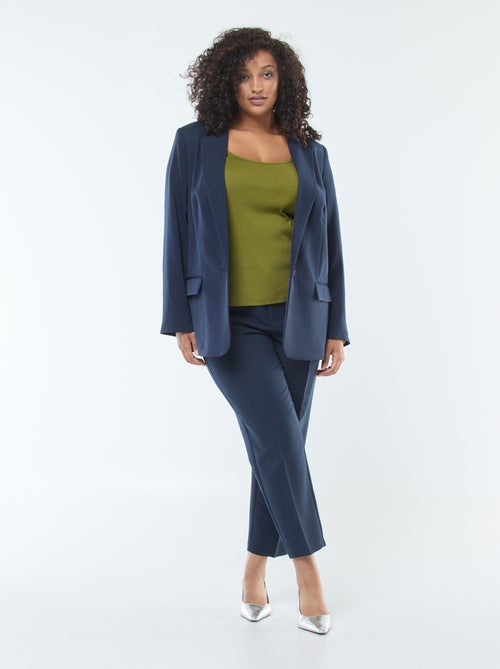 T-shirt de manga comprida em malha canelada  - - Kiabi