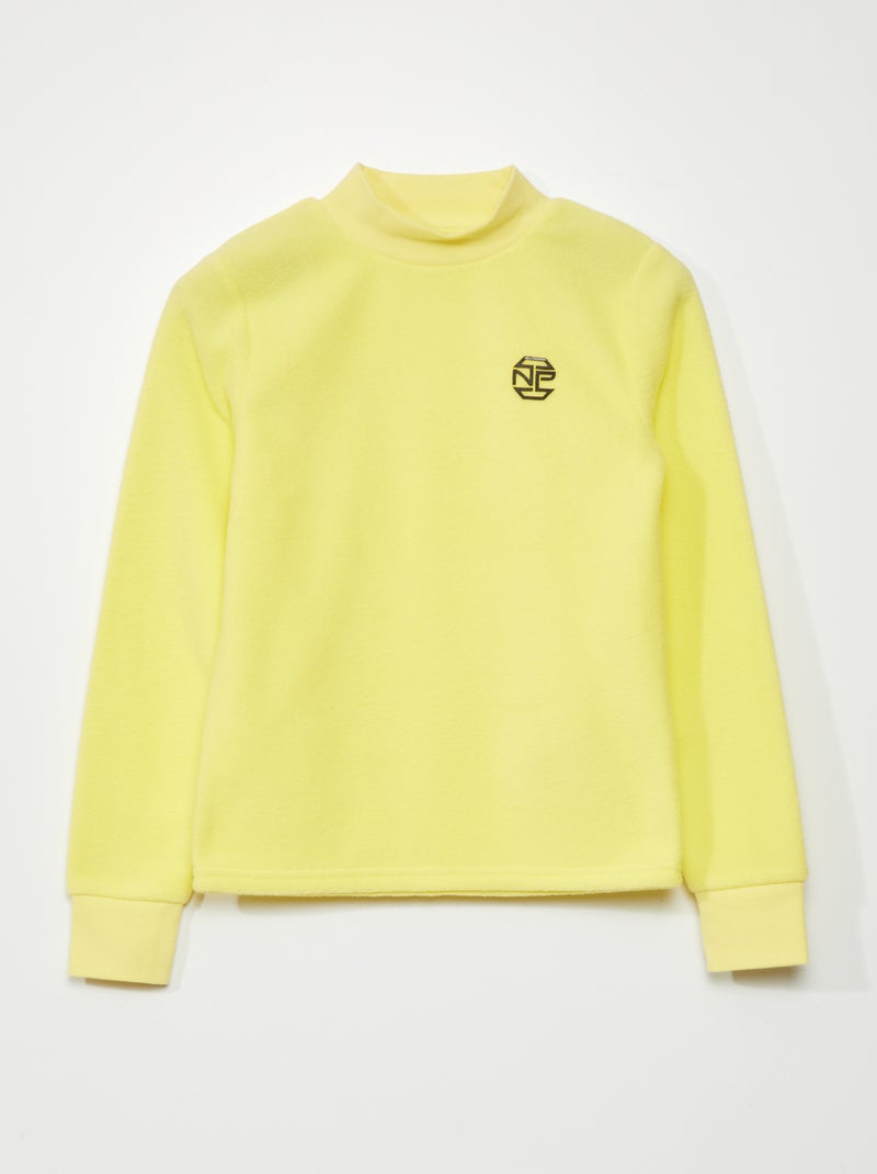T-shirt de manga comprida em malha polar AMARELO - Kiabi