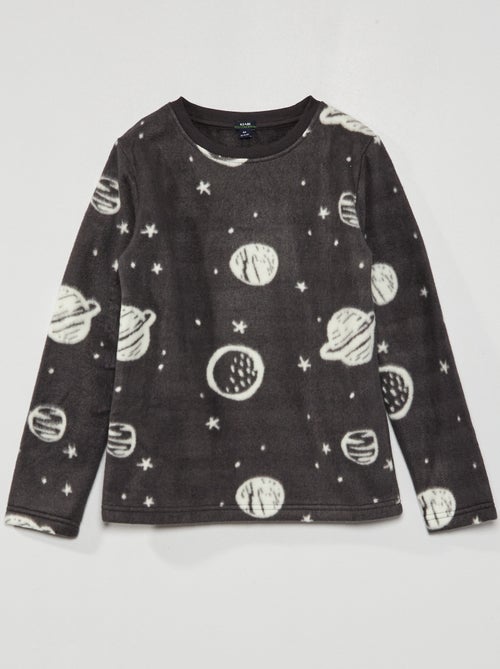 T-shirt de manga comprida em malha polar - Kiabi