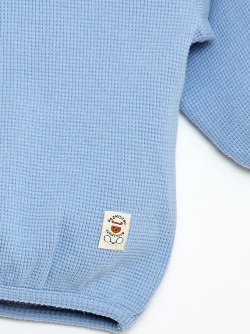 T-shirt de manga comprida em malha waffle - Kiabi