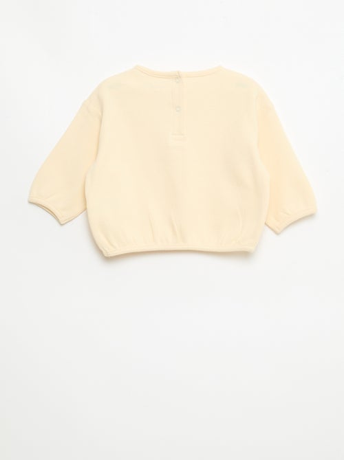 T-shirt de manga comprida em malha waffle - Kiabi