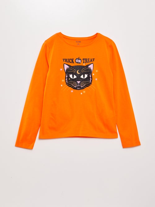 T-shirt de manga comprida estampada - Halloween - Kiabi