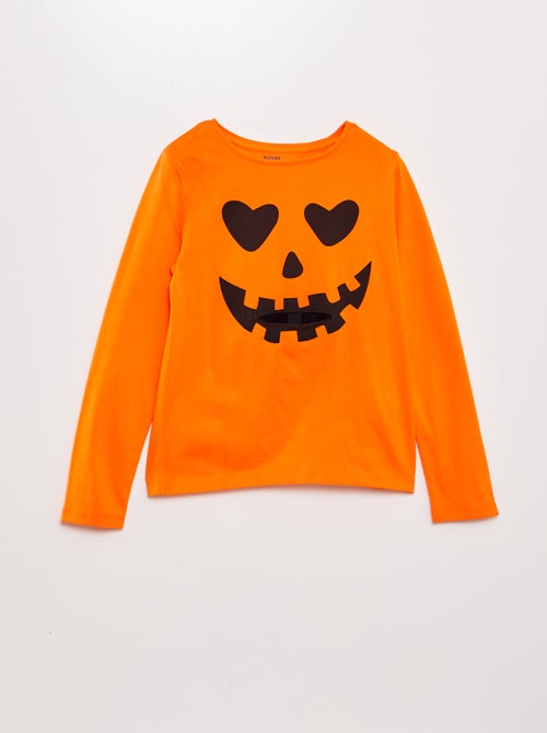 T-shirt de manga comprida estampada - Halloween - Kiabi