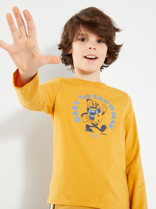 T-shirt de manga comprida estampada - Kiabi