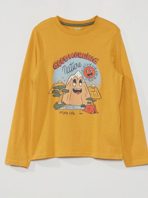 T-shirt de manga comprida estampada - Kiabi