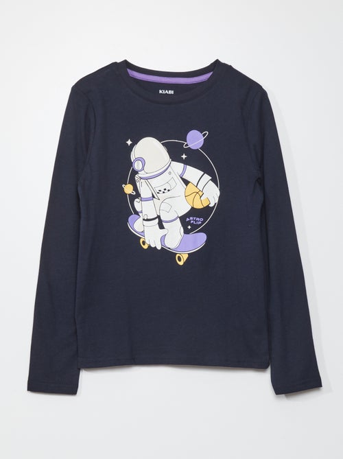 T-shirt de manga comprida estampada - Kiabi