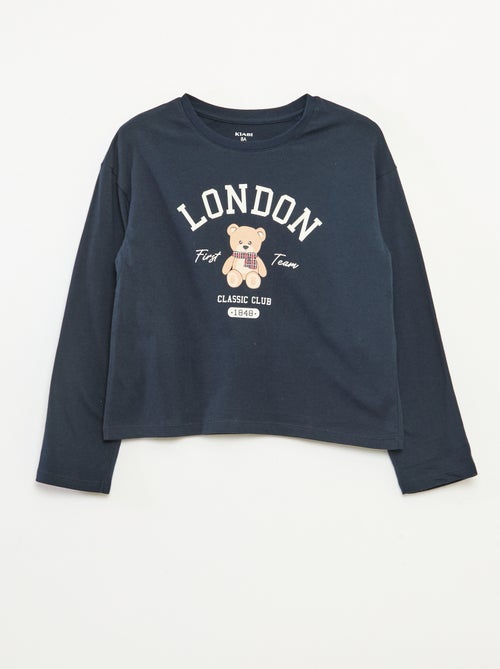 T-shirt de manga comprida estampada - Kiabi