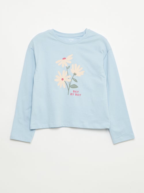 T-shirt de manga comprida estampada - Kiabi