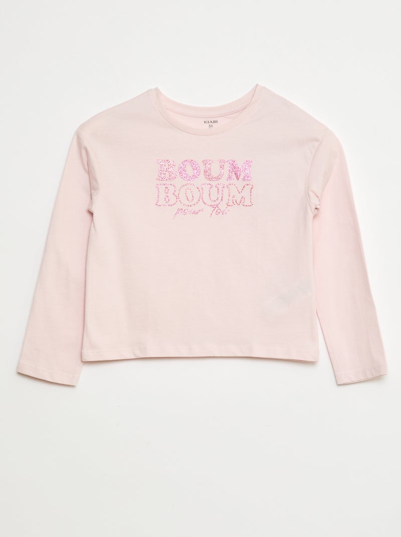 T-shirt de manga comprida estampada Azul - Kiabi