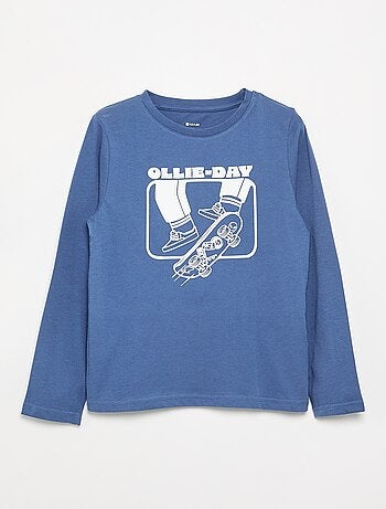 T-shirt de manga comprida estampada