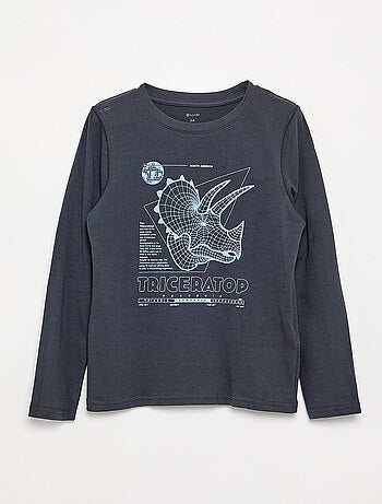 T-shirt de manga comprida estampada