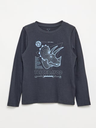 T-shirt de manga comprida estampada