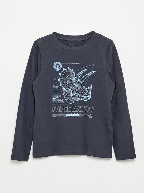 T-shirt de manga comprida estampada - Kiabi