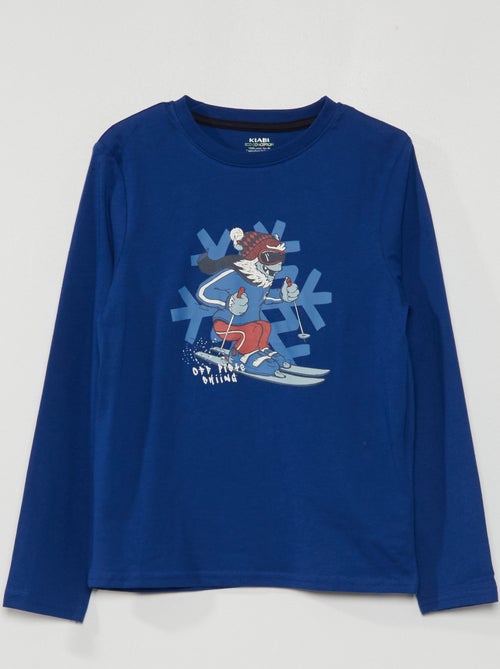 T-shirt de manga comprida estampada - Kiabi