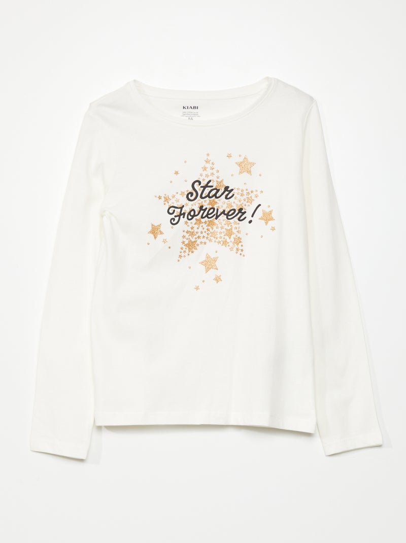 T-shirt de manga comprida estampada BEGE - Kiabi