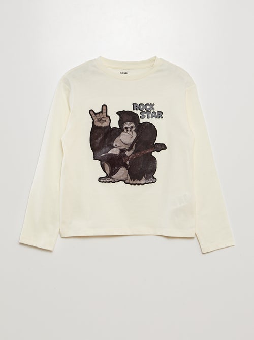 T-shirt de manga comprida estampada - Kiabi
