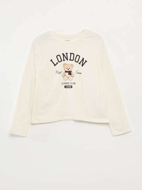 T-shirt de manga comprida estampada - Kiabi