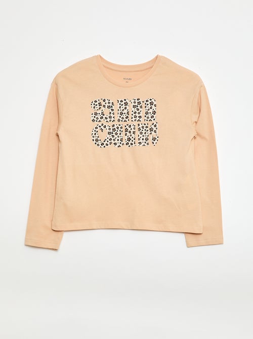 T-shirt de manga comprida estampada - Kiabi