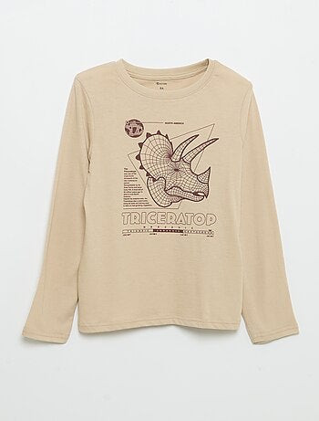 T-shirt de manga comprida estampada