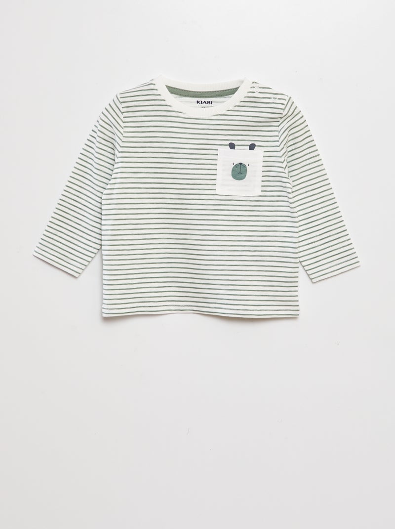 T-shirt de manga comprida estampada BRANCO - Kiabi
