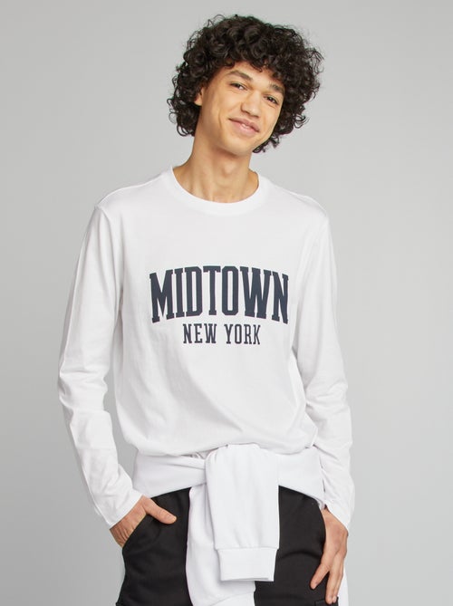 T-shirt de manga comprida estampada - Kiabi