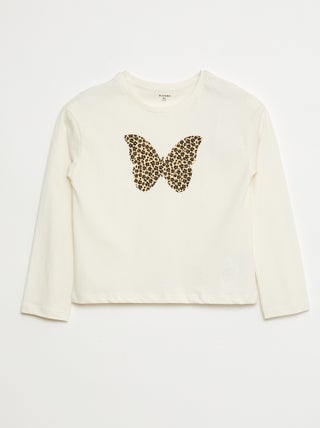 T-shirt de manga comprida estampada