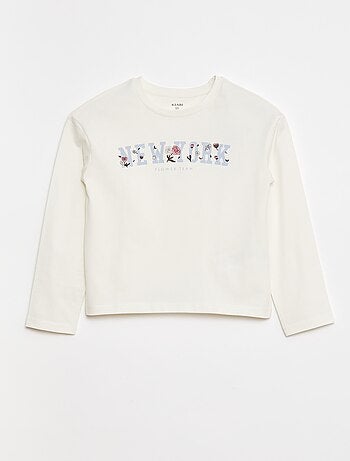 T-shirt de manga comprida estampada