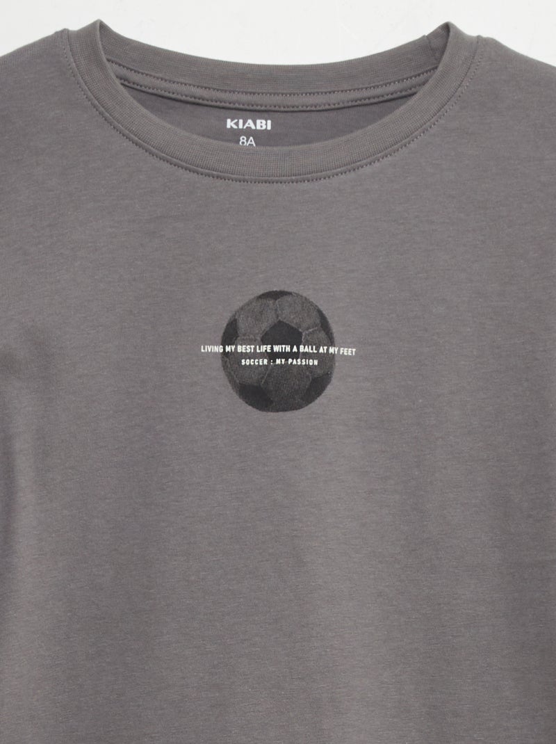 T-shirt de manga comprida estampada CINZA - Kiabi