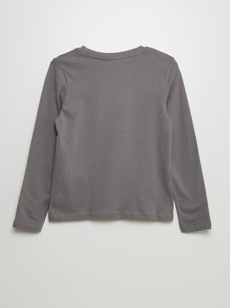 T-shirt de manga comprida estampada CINZA - Kiabi